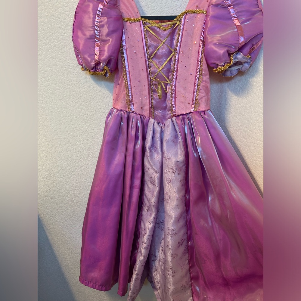 Disney Purple and Gold Rapunzel-Inspired Formal Dress for Kids
